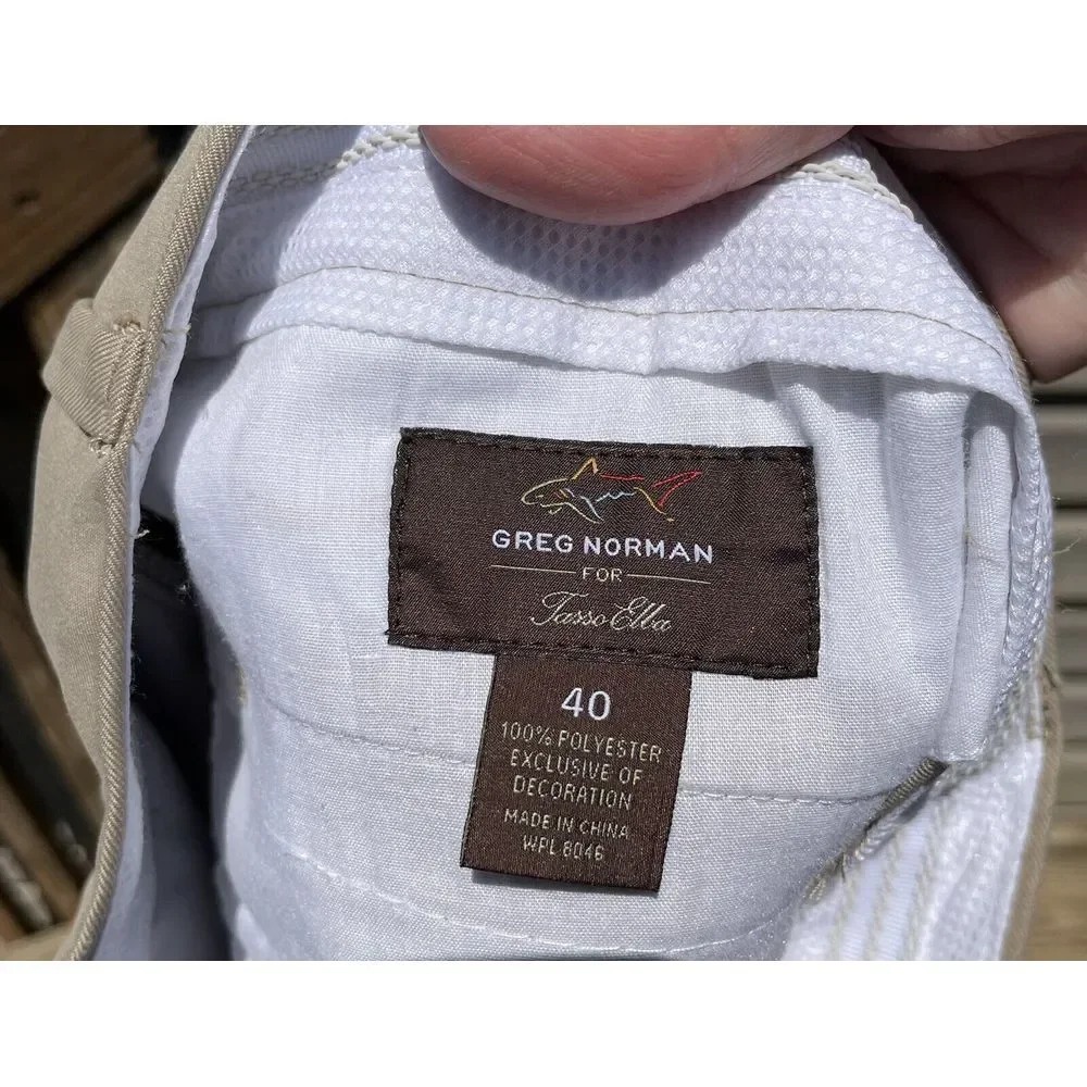 Greg Norman For Tasso Elba‎ Men's Golf Shorts Dark Khaki Size 40
